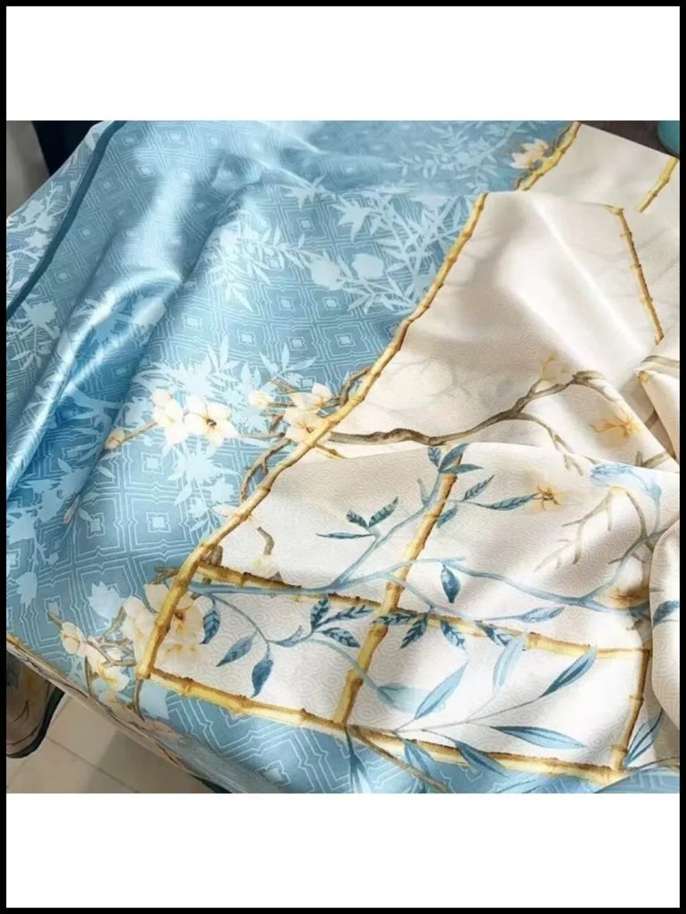 Elegant Silk Scarf Shawl Lightweight Floral Satin Scarf Trendy Silky Headscarf